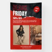 Aangepaste Foto Rood Zwart Vrijdag Product Promo Spandoek (Verticaal)