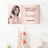 Aangepaste foto roos gouden roze moderne foto van  spandoek (Insitu)