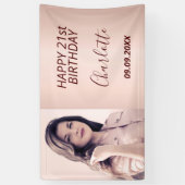 Aangepaste foto roos gouden roze moderne foto van  spandoek (Verticaal)