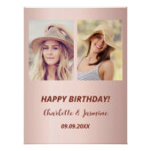 Aangepaste foto roos gouden vrienden verjaardag perfect poster (Voorkant)