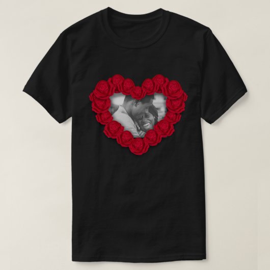 Aangepaste foto-Roos - Hartelijk Valentijns T-shirt (Design voorkant)