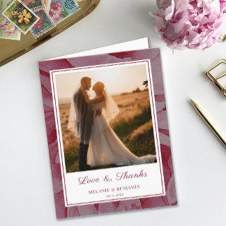 Aangepaste Foto Roos Romantische Bloem Dank u kaar