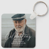 Aangepaste foto rouwbetuiging geschenk sleutelhanger (Achterkant)