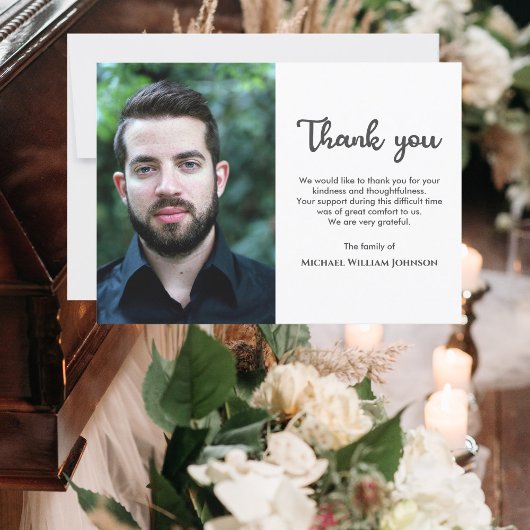 Aangepaste foto rouwkaart herdenkingsdienst condol bedankkaart