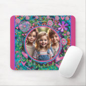 Aangepaste Foto Roze Blauwgroen Leuk Kleurrijke Ha Muismat (Met muis)