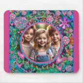 Aangepaste Foto Roze Blauwgroen Leuk Kleurrijke Ha Muismat (Voorkant)