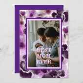 Aangepaste foto roze bloem Moederdag Feestdagenkaart (Voorkant / Achterkant)