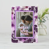 Aangepaste foto roze bloem Moederdag Feestdagenkaart (Staand voorkant)