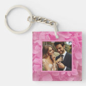 Aangepaste foto Roze Bloemen Acryl Sleutelhanger (Voorkant)