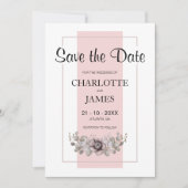 Aangepaste foto Roze Bloemen Save The Date (Voorkant)