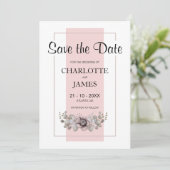 Aangepaste foto Roze Bloemen Save The Date (Staand voorkant)