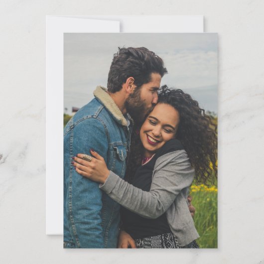 Aangepaste foto Roze Bloemen Save The Date (Achterkant)