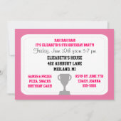 Aangepaste foto Roze Cheerleader Birthday Uitnodig Kaart (Achterkant)