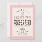 Aangepaste Foto Roze Eerste Rodeo Meisjes 1e Verja Kaart (Voorkant)