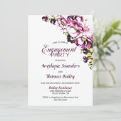 Aangepaste foto Roze Floral Engagement Party Kaart (Staand voorkant)