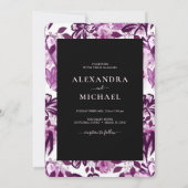 Aangepaste foto Roze Floral Pattern Weddenschap Kaart (Achterkant)