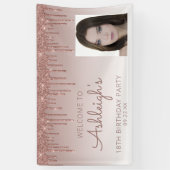 Aangepaste foto roze gouden glinsterende druppel 1 spandoek (Verticaal)