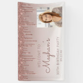 Aangepaste foto roze gouden glinsterende druppel 3 spandoek (Verticaal)