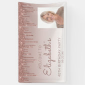 Aangepaste foto roze gouden glinsterende druppel 4 spandoek (Verticaal)