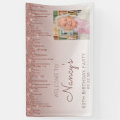 Aangepaste foto roze gouden glinsterende druppel 8 spandoek (Verticaal)