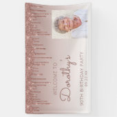 Aangepaste foto roze gouden glinsterende druppel 9 spandoek (Verticaal)