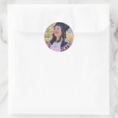Aangepaste foto Roze Graduation Party Table Ronde Sticker (Tas)
