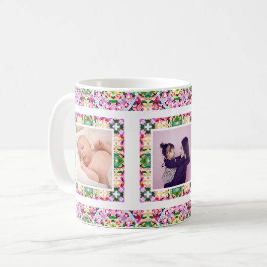 Aangepaste foto Roze Groene Moederdag Mum Keepsake Koffiemok (Voorkant links)