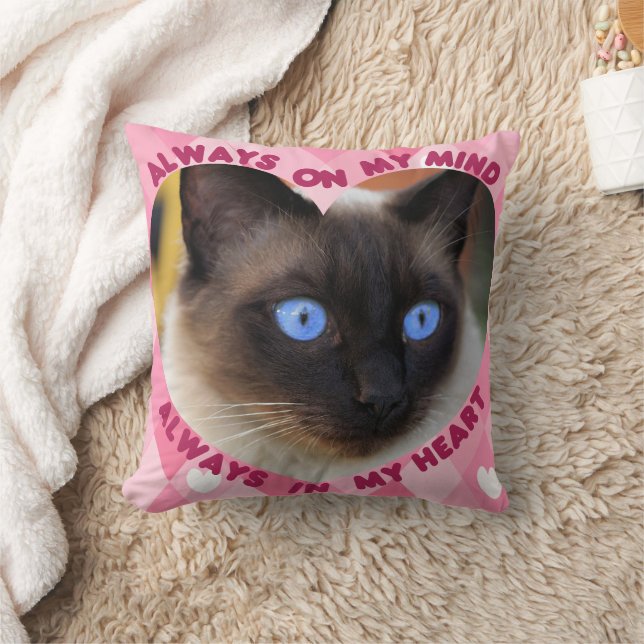 Aangepaste foto roze hartpatroon Hart en Geest  Kussen (Deken)