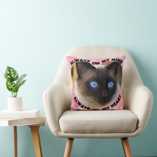 Aangepaste foto roze hartpatroon Hart en Geest Kussen