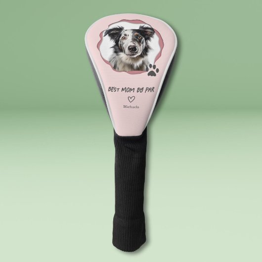 Aangepaste Foto Roze Hond Beste Mam van Par Golfheadcover