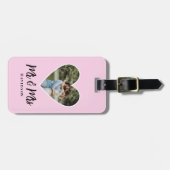 Aangepaste foto Roze Lijst Moderne kalligrafie Bagagelabel (Voorkant horizontaal)