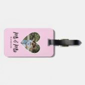 Aangepaste foto Roze Lijst Moderne kalligrafie Bagagelabel (Achterkant horizontaal)