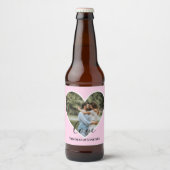 Aangepaste foto Roze Lijst Moderne kalligrafie Bier Etiket (Voorkant)