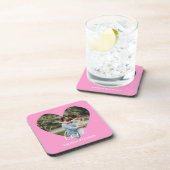 Aangepaste foto Roze Lijst Moderne kalligrafie Bier Onderzetter (Rechterzijde)