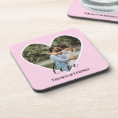 Aangepaste foto Roze Lijst Moderne kalligrafie Bier Onderzetter (Linkerzijde)