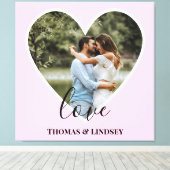 Aangepaste foto Roze Lijst Moderne kalligrafie Canvas Afdruk (Insitu (Houten vloer))