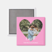 Aangepaste foto Roze Lijst Moderne kalligrafie Magneet (Voorkant / Achterkant)