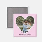 Aangepaste foto Roze Lijst Moderne kalligrafie Magneet (Voorkant / Achterkant)