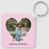 Aangepaste foto Roze Lijst Moderne kalligrafie Sleutelhanger (Achterkant)