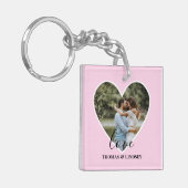 Aangepaste foto Roze Lijst Moderne kalligrafie Sleutelhanger (Voorkant Links)