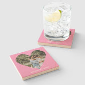 Aangepaste foto Roze Lijst Moderne kalligrafie Stenen Onderzetter (Zijkant)