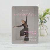 Aangepaste foto roze minimalistische dansrecital kaart (Staand voorkant)