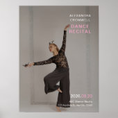Aangepaste foto roze minimalistische dansrecital poster (Voorkant)
