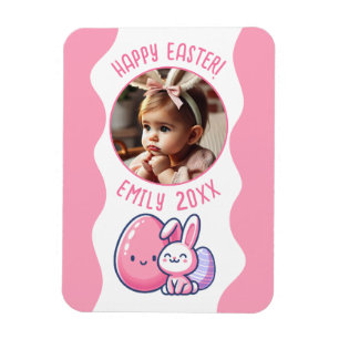 Aangepaste Foto Roze Paas Baby Keepsake Magneet
