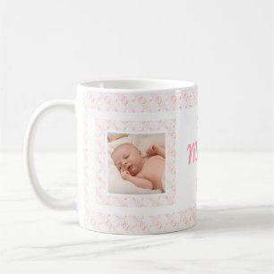 Aangepaste foto Roze Patroon Moederdag Beste mama Koffiemok