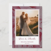 Aangepaste Foto Roze Romantische Bloemen Dank u ka Kaart (Voorkant)