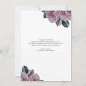 Aangepaste Foto Roze Romantische Bloemen Dank u ka Kaart (Achterkant)