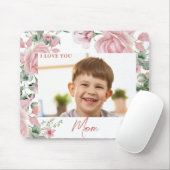 Aangepaste Foto Roze Roos Muismat (Met muis)