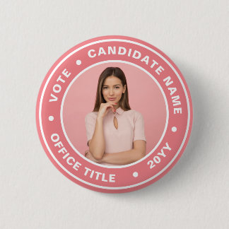Aangepaste foto Roze Stemcampagne Button
