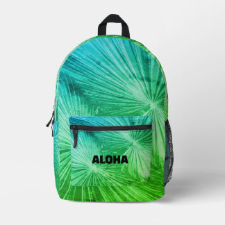 Aangepaste foto rugzak met groene palmbladeren pri
